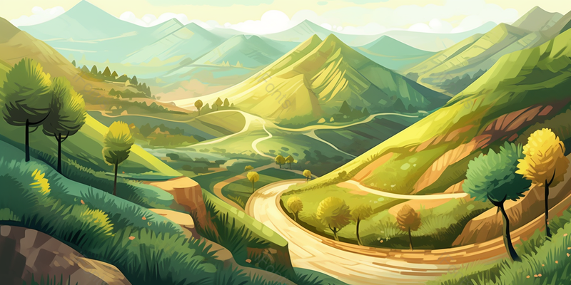 大自然环境青山绿水油画背景,插画/手绘图,插画/手绘图库,插画/手绘图下载,插画/手绘